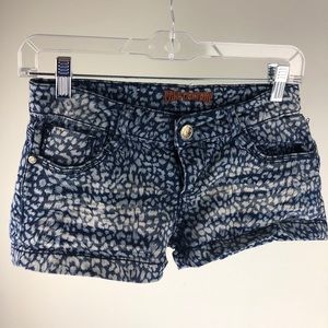 New leopard denim jean shorts